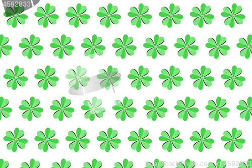 Image of Handcraft pattern from green petals of natural shamrock.