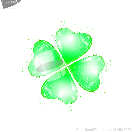 Image of Natural green leaf of shamrock as a drink\'s splash.