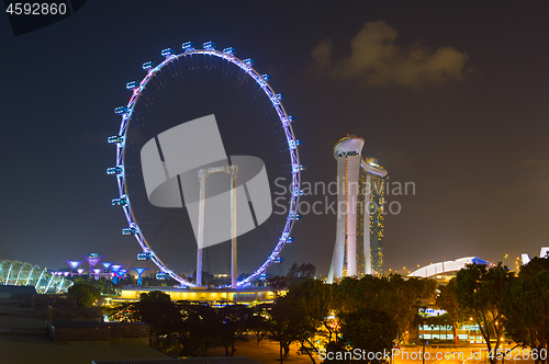 Image of Singapore Flyer at night