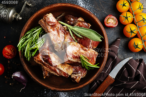 Image of raw ribs meat