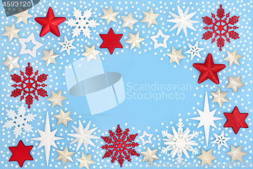 Image of Christmas Snowflake Background Border