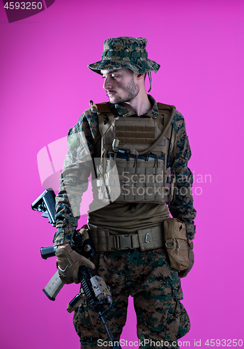 Image of modern warfare soldier pink backgorund