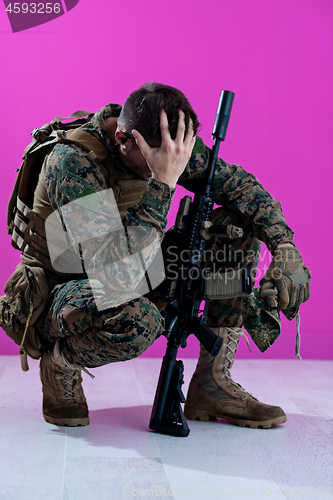 Image of soldier with problems