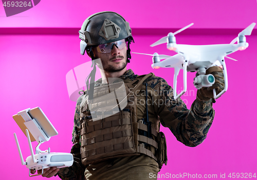 Image of soldier drone pilot technician