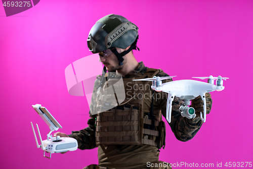 Image of soldier drone pilot technician