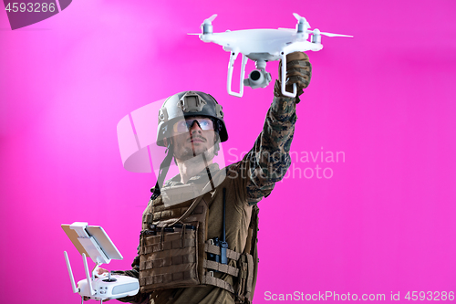 Image of soldier drone pilot technician