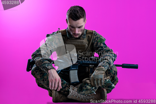 Image of soldier meditation
