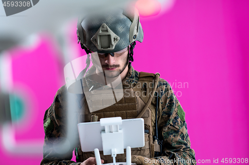 Image of soldier drone pilot technician