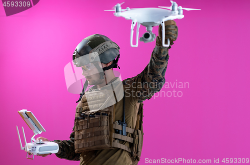 Image of soldier drone pilot technician