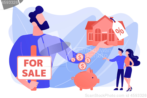 Image of House for sale concept vector illustration.