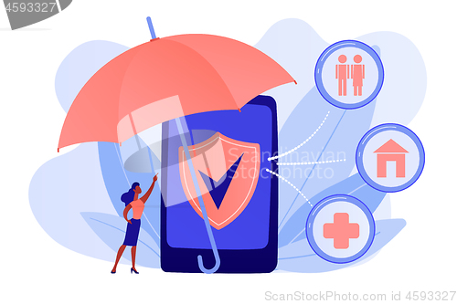 Image of On-demand insurance concept vector illustration.