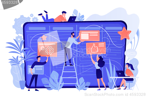 Image of Kanban board concept vector illustration.