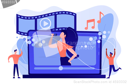 Image of Music video concept vector illustration.