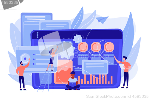 Image of SEO analytics team concept vector illustration.