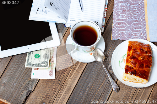 Image of Businessman breakfast