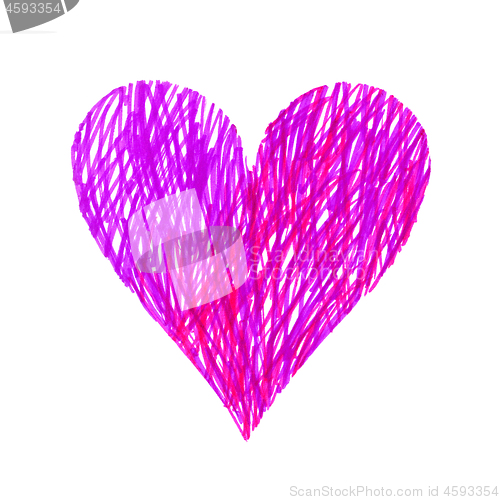 Image of Abstract bright pink heart on white