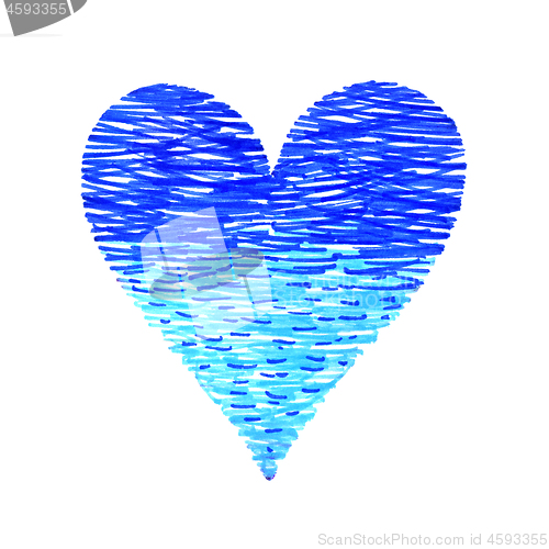 Image of Abstract bright blue heart on white