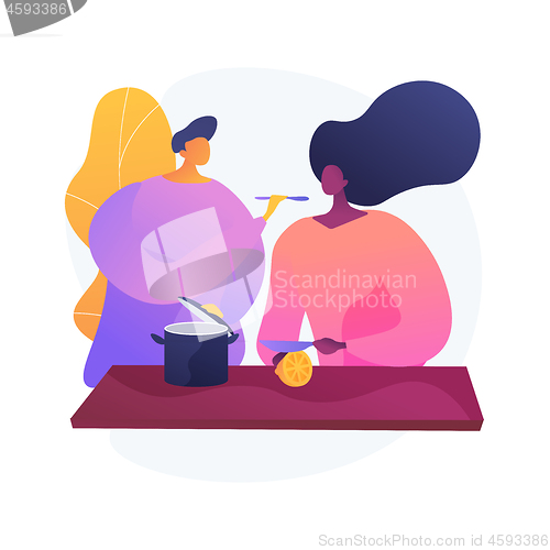 Image of Couple cooking vector concept metaphor