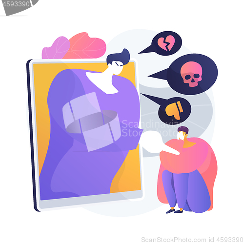 Image of Cyberbullying vector concept metaphor