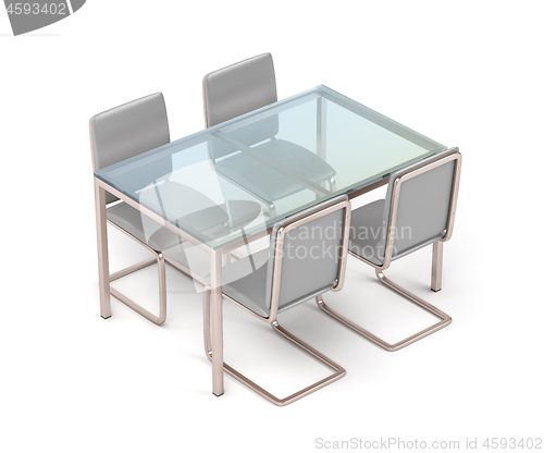 Image of Modern dining table and chairs