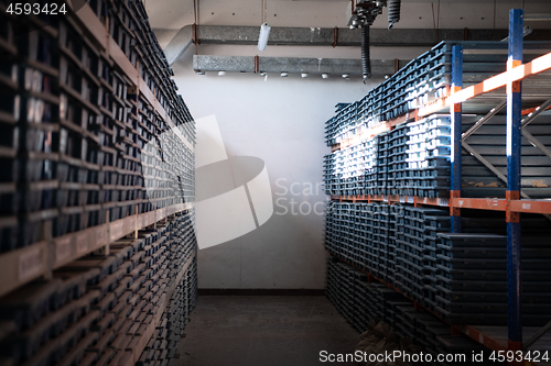 Image of gold rock core drill samples storage