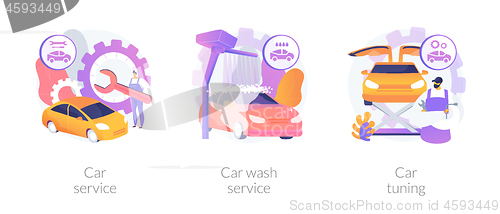 Image of Vehicle care services vector concept metaphors