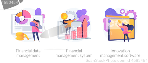 Image of Financial and IT data software vector concept metaphors