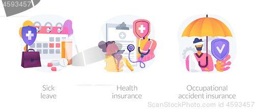 Image of Worker healthcare system vector concept metaphors