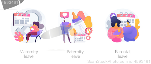 Image of Pregnancy, childbirth and newborn care vacation time vector concept metaphors