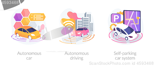 Image of Autonomous transport vector concept metaphors