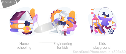 Image of Kids education and development vector concept metaphors