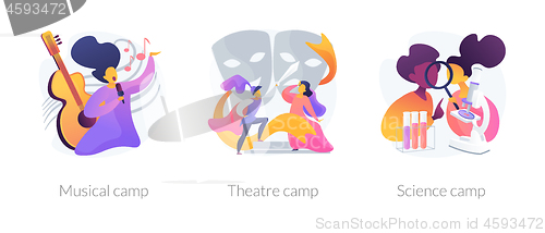 Image of Kids creative and science camps vector concept metaphors