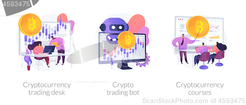 Image of Cryptocurrency trading vector concept metaphors