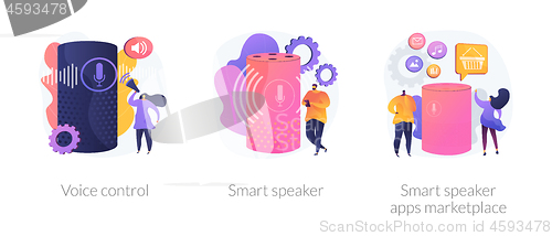 Image of Smart speaker voice assistant vector concept metaphors