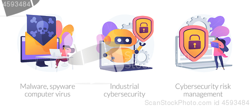 Image of Cybersecurity awareness vector concept metaphors