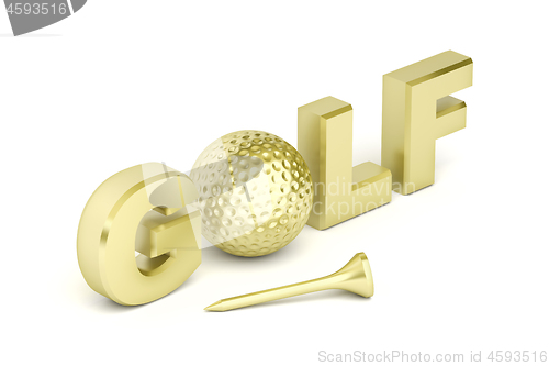 Image of Text golf with golden ball and tee
