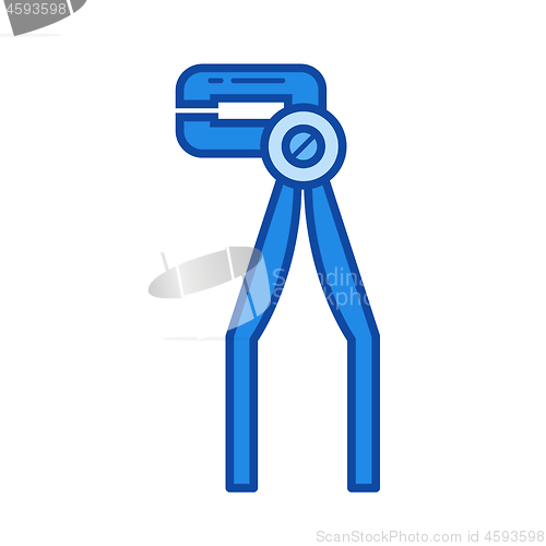 Image of Dental pliers line icon.