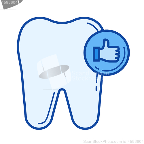 Image of Healthy tooth line icon.