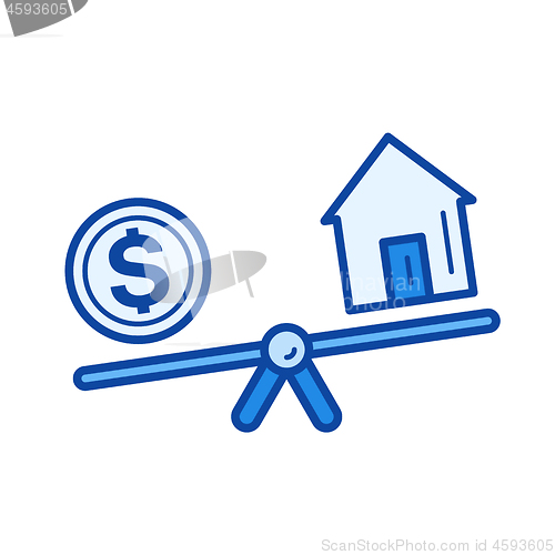 Image of Real estate loan line icon.