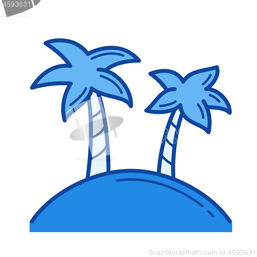 Image of Tropical island line icon.