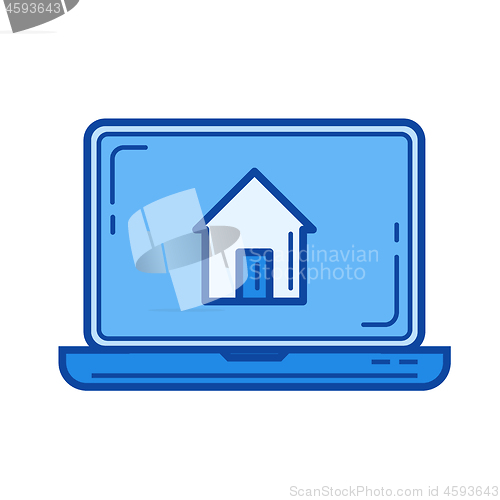 Image of Buy house online line icon.