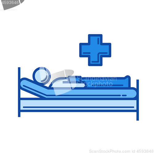 Image of Hospital bed line icon.