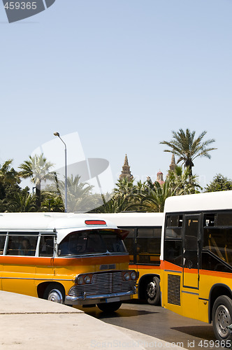 Image of valletta malta bus terminal with historic buildings