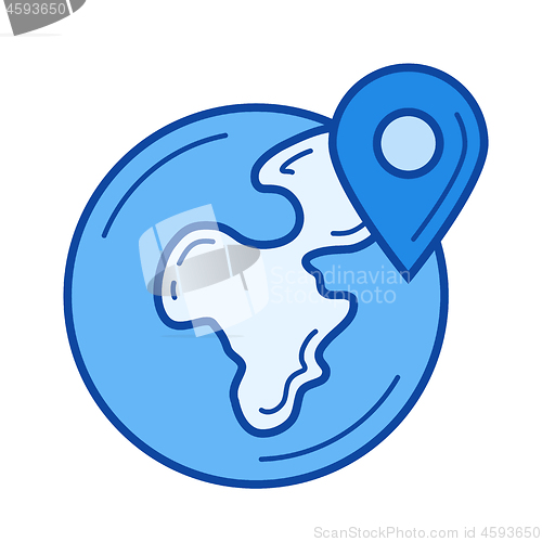 Image of Geo location line icon.