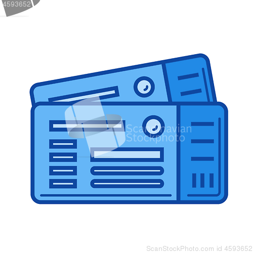 Image of Plane tickets line icon.
