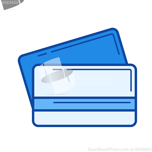 Image of Credit cards line icon.