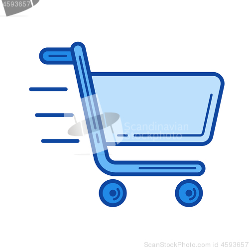 Image of Fast shopping line icon.