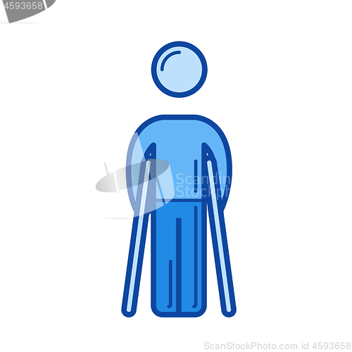 Image of Walking crutches line icon.