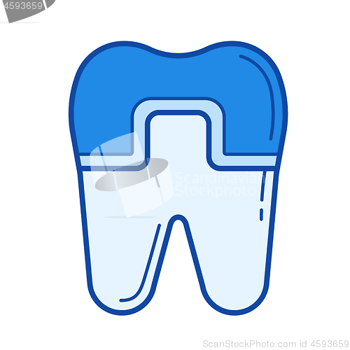 Image of Filled tooth line icon.