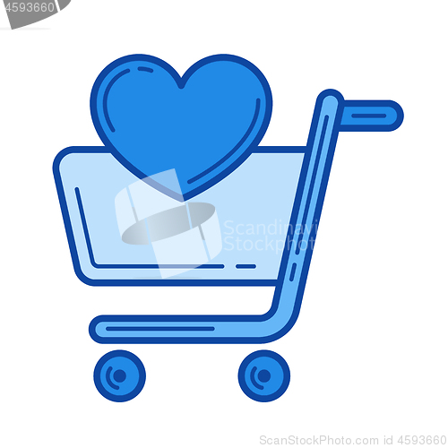 Image of Add to shopping list line icon.